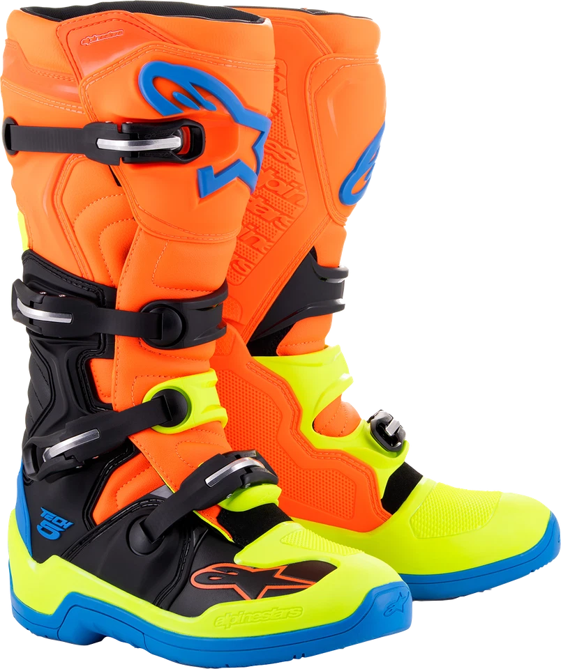 Botas de motocicleta Alpinestars Tech 5 off-road EUA 11 - Laranja - Imagem 1 de 1