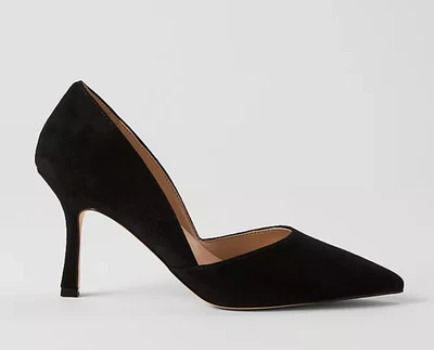 NUEVOS ZAPATOS DE TACÓN ALTO ANN TAYLOR ZAPATOS DE TACÓN ALTO DE GAMUZA AZRA NEGROS TALLA 6 Foto 1 de 4