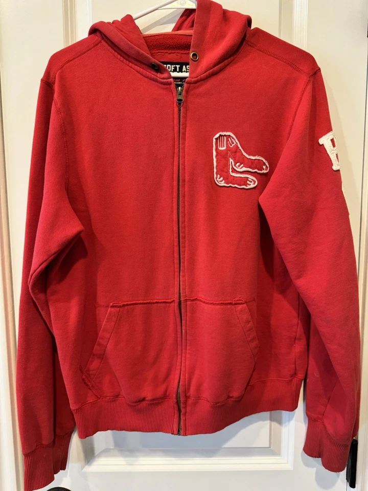 Толстовка с капюшоном мужская Soft As A Grape Boston Red Sox большая красная на молнии толстовка MLB - Изображение 1 из 4