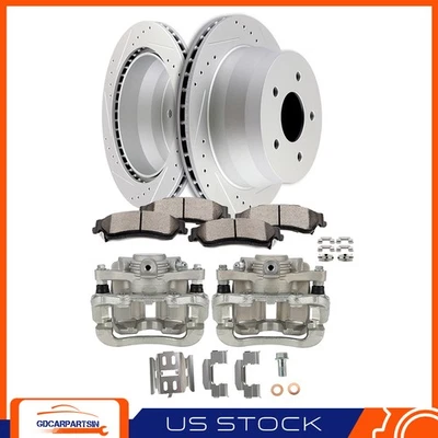 Pinzas de freno traseras rotores pastillas de cerámica buzo + pasajero para 98-2005 GMC Jimmy Foto 1 de 4