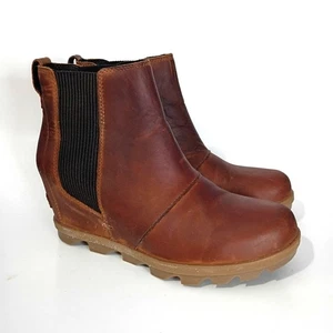 Sorel Joan Of Arctic Wedge II Damen-Chelsea-Bootie Größe 9 braun hellbraun zum Überziehen - Bild 1 von 6