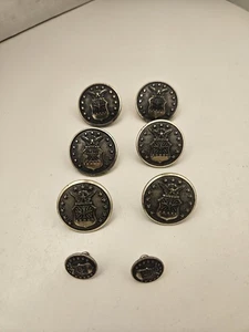 Vintage USAF Air Force Militär Wollmantel Knöpfe 6 große & 2 kleine Schulter - Bild 1 von 13