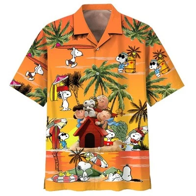 Camisa havaiana estampada Peanuts Charlie Brown e Snoopy 2 - Imagem 1 de 2