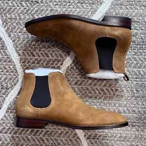 The Mens Store at Bloomingdales Tan Suede Chelsea Boot Sz 10 - Picture 1 of 6