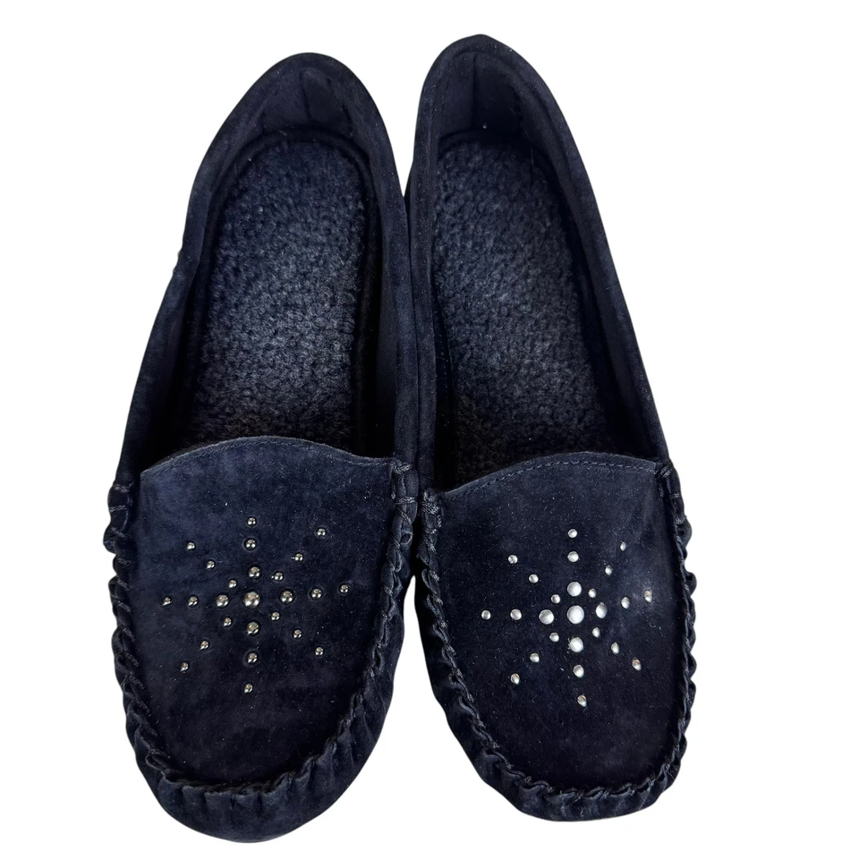 Zapatilla mocasín Daniel verde para mujer talla 6 Nikki negra gamuza forrada de vellón nueva Foto 1 de 4