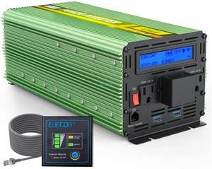 Casa rodante EDECOA 2000 4000 vatios inversor de potencia 12 V CC a 110 V 120 V CA control remoto LCD - Imagen 1 de 7