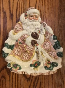 Fitz and Floyd Classics Santa Christmas Snack Platter Tray 10.5 x 9.25 inches  - Picture 1 of 8