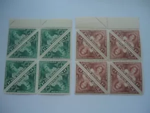 New Zealand KGVI 1943 SG636-7 1d+1/2d-2d+1d Blocks of 8 MNH Health Stamps - Picture 1 of 2