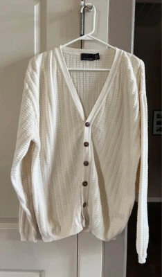 Vintage Men’s Bill Blass XL Knit Ivory Cardigan Sweater Grandpacore Style! - Image 1 of 4