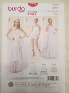 Burda 6739 Misses Petticoat Pattern Sz 10-20 Style Length Variations Bridal Prom - Picture 1 of 2