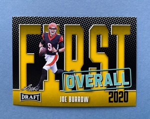 2023 Leaf Draft Football Joe Burrow Yellow First Overall Pick #10 Bengals