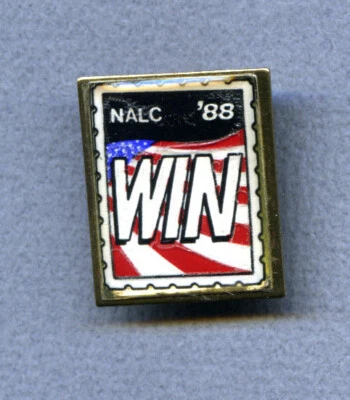 NALC Natl Assn of Letter Carriers '88 GANAR 7/8" x 1-1/16" plástico sobre pasador de metal Foto 1 de 2