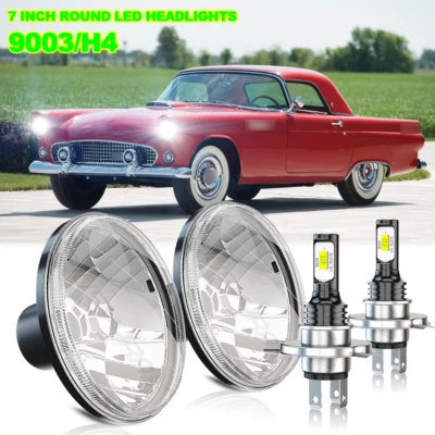 Faro LED redondo de 7 pulgadas Halo DRL para Ford Thunderbird 1955-1958 Deluxe 1939-51 Foto 1 de 4