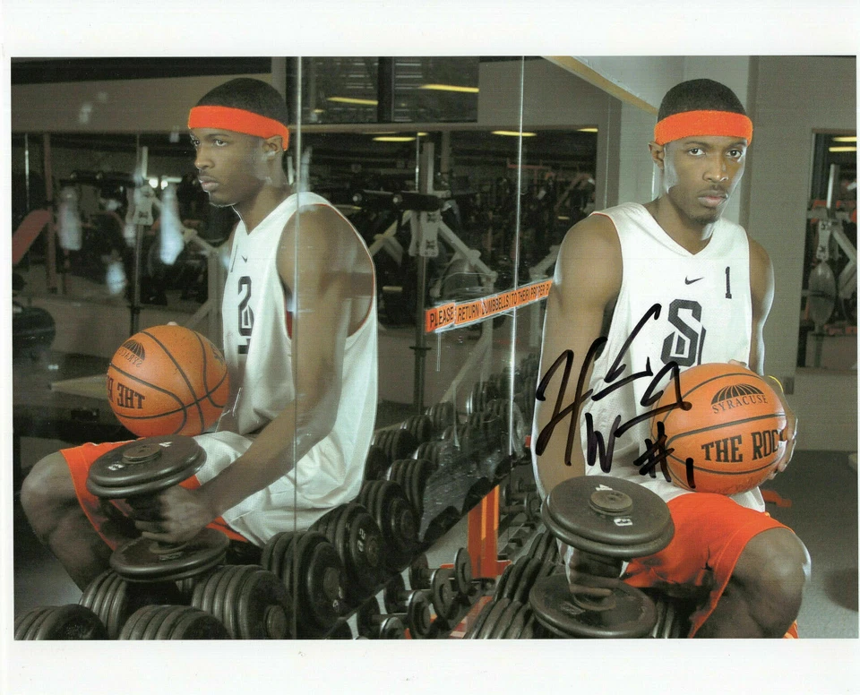 哈金·沃里克手签 8 x 10 彩色照片 + 可证明 SYRACUSE 橙色重量室 — 第 1/1 张图片