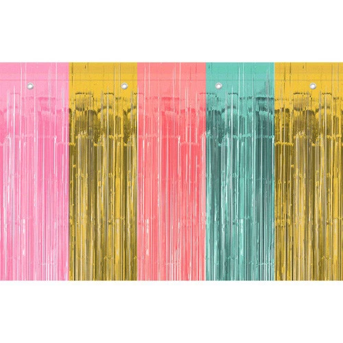 ПАСТЕЛЬНАЯ ДВЕРНАЯ ЗАНАВЕСКА ИЗ ФОЛЬГИ КОНФЕТТИ ~ Товары для вечеринки в честь дня рождения свадьбы ребенка - Изображение 1 из 1