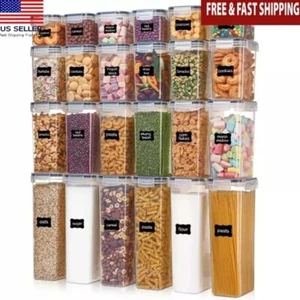 Airtight Food Storage Containers Set 24 pcs BPA Free Kitchen Pantry Organization - Picture 1 of 7