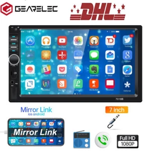 7" Doppel 2Din Autoradio Stereo Bluetooth Touchscreen FM USB TF AUX MP5 Player - Bild 1 von 17