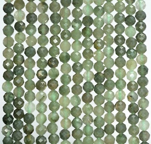 4MM GREEN RUTILATED QUARTZ GEMSTONE MICRO FACETED ROUND LOOSE BEADS 15.5" - Picture 1 of 4