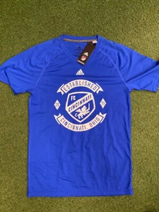 Men's Adidas FC Cincinnati Soccer T Shirt Dri Fit Royal Blue New Small was $30 - Picture 1 of 3