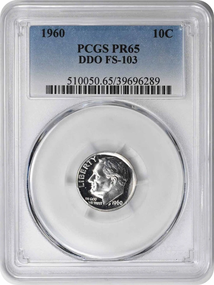 1960 Roosevelt Dime DDO FS-103 PRF65 PCGS - Image 1 of 2