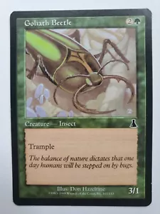 MTG Magic The Gathering Card Goliath Beetle Creature Insect Green Urza's Legacy - Picture 1 of 2