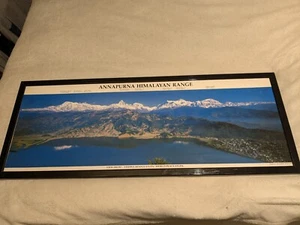 ANNAPURNA HIMALAYAN RANGE Colour Framed Print 102 x 40cms nepal mountain climb - Picture 1 of 16