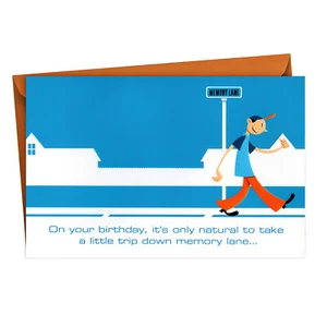 Funny HAPPY BIRTHDAY Card Fold Out, Memory Lane by American Greetings+ Envelope - Picture 1 of 5
