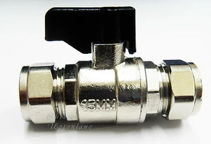 CHROME BOLOFIX 15MM LEVER THUMB TURN **FULL BORE** ISOLATING SERVICE VALVE - Picture 1 of 3