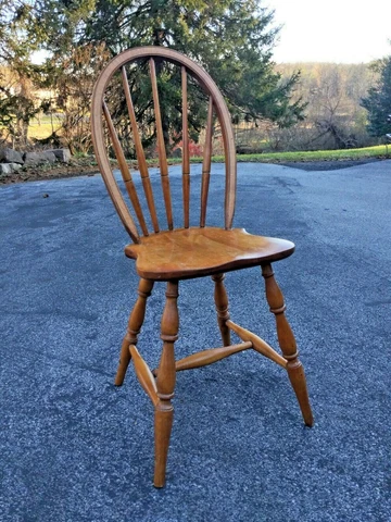 Vintage S Bent & Bros Oak Hoop Back Windsor Sewing or Side Chair Cover