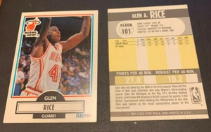 1990-91 Fleer Vintage Rookie Card #101 Glen Rice Miami Heat RC Michigan (x2) - Picture 1 of 1