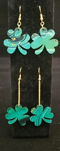 St Patricks Day Laser Cut Wood Drop Earrings - Picture 1 of 3