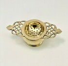 Antique Vintage Tea Strainer Solid Brass EPNS & Drip Tray for Loose Tea