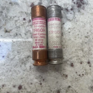 GOULD SHAWMUT 5 TRI-ONIC FUSES TR60R 60AMP 250VOLT (QTY 2) - Picture 1 of 3