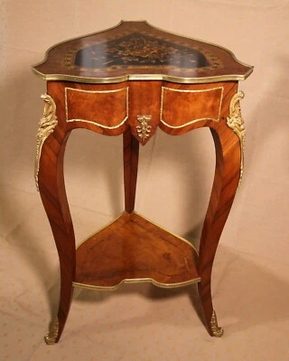 Inlaid Side Table - Rococo Style Gueridon - 20th century - Image 1 of 4
