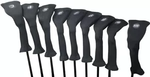 Majek All Hybrid Golf Club Gray Neoprene Acrylic Headcover Set (3-SW) - Picture 1 of 4