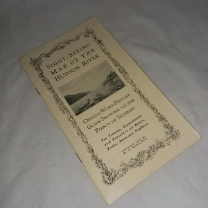 Vintage 1940 NY Hudson River Sightseeing Karte Sehenswürdigkeiten zwischen Albany und Stadt - Bild 1 von 7