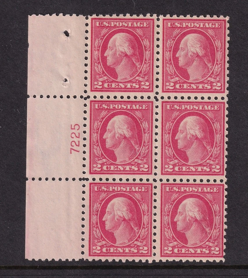 1914 Washington 2c Sc 425 MNH with nice full original gum, plate block (CF - Image 1 of 1