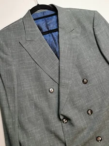 DUCHAMP Mens IT 52/UK 42 Slim Fit Jacket (NEW) Sage Green Wool Silk Linen Blend - Picture 1 of 18
