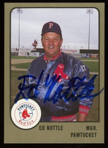 1988 Pawtucket Red Sox ED NOTTLE Signed Card autograph AUTO EVANSVILLE, IN
