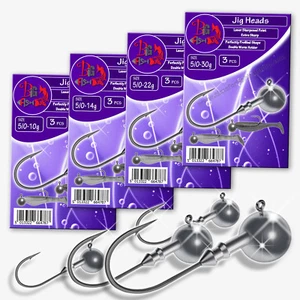 Fishing Jig Heads Hook Size 5/0 Soft Lure Sea Set Tackle Predator Pike Cod - Picture 1 of 3