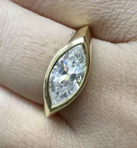 Set Lunetta Marchesa Moissanite Est West Anello Donna Fede Nuziale Semplice per Uomo - Foto 1 di 15