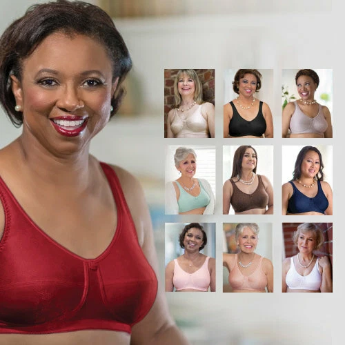 ABC Mastectomy Bra Style 103 Contour Jacquard Wire Free Size 34D Ruby Red - Image 1 of 1