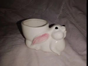 Vintage Mini Rabbit Planter Made In Japan 3 1/4" Long 1 7/8" Tall - Picture 1 of 6