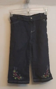 Disney Princess Capri ? Denim Jeans/Pants Floral Embroidered Sz 6 - Picture 1 of 7