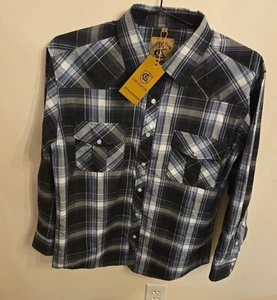 Coevals Club Men's Western Two Pockets Casual Pearl Snap Up Shirt Size Medium - Picture 1 of 17