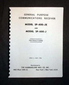 HAMMARLUND SP-600 SP-600-J SP-600-JX ISSUE6 Manual - Picture 1 of 1