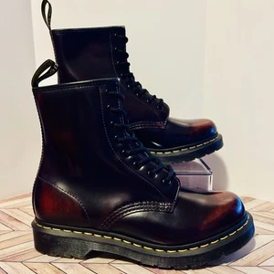 Dr. Martens 1460 Rojo Cereza Arcadia Cuero Mujer 8 Botas Dos Tonos Frotar - Imagen 1 de 8