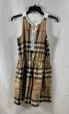 Burberry Women's Brown Check Sleeveless Casual Dress Size 14 - Image 1 of 4