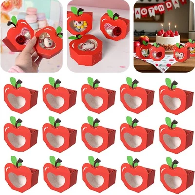 20 PIEZAS Cajas de golosinas rojas en forma de manzana dulce regalo boda fiesta regalo caramelo caja de papel Foto 1 de 4