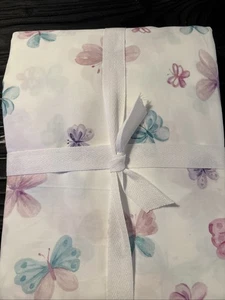 Pottery Barn Bella Butterfly Organic Percale Full Sheet Set 4 Pcs * Read * New - Picture 1 of 6